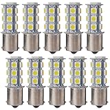 XCSOURCE 10PCS Warm White 1156 BA15S / 1141/1073 / 1095 Base 18 SMD 5050 LED Replacement Bulb for RV Camper SUV MPV Car Turn Tail Signal Brake Backup Light MA241