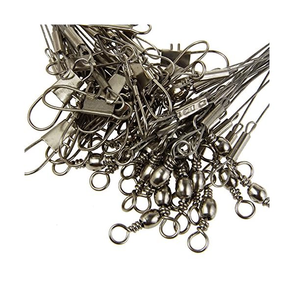 Airkoul-20X-Wire-Trace-Leader-Rig-Stainless-Steel-2-Arm-Fishing-Rigs-Tackle-Lure-Swivel