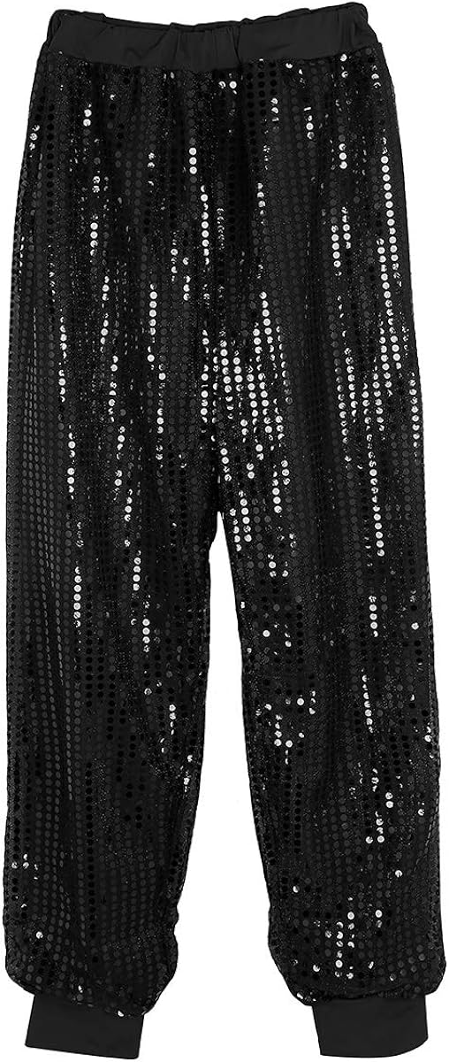 easyforever Womens Glitter Sequins Harem Hip Hop Dance Pants Baggy