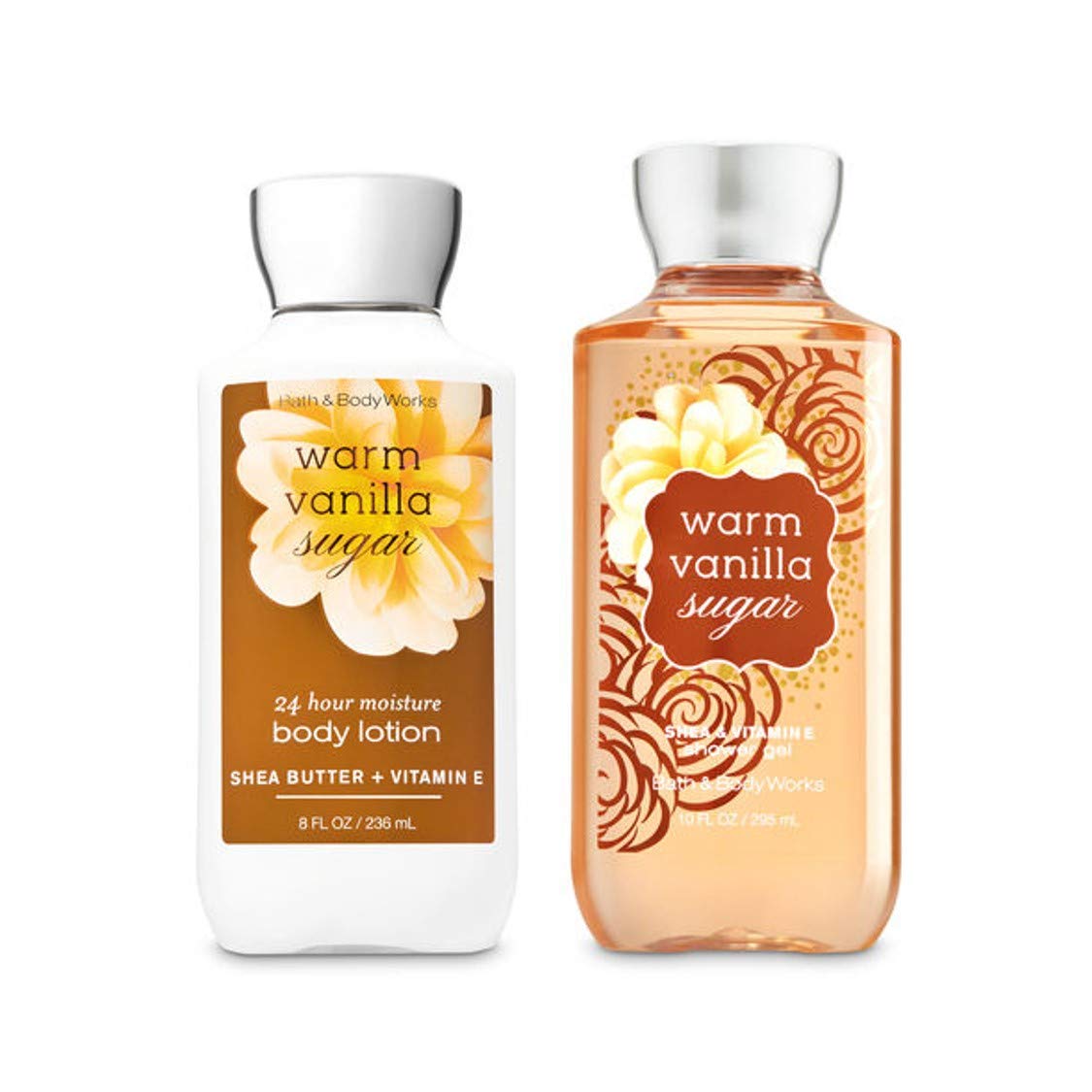 Bath & Body Works WARM VANILLA SUGAR Body Lotion 236 mL + Shower Gel 2PC Bundle