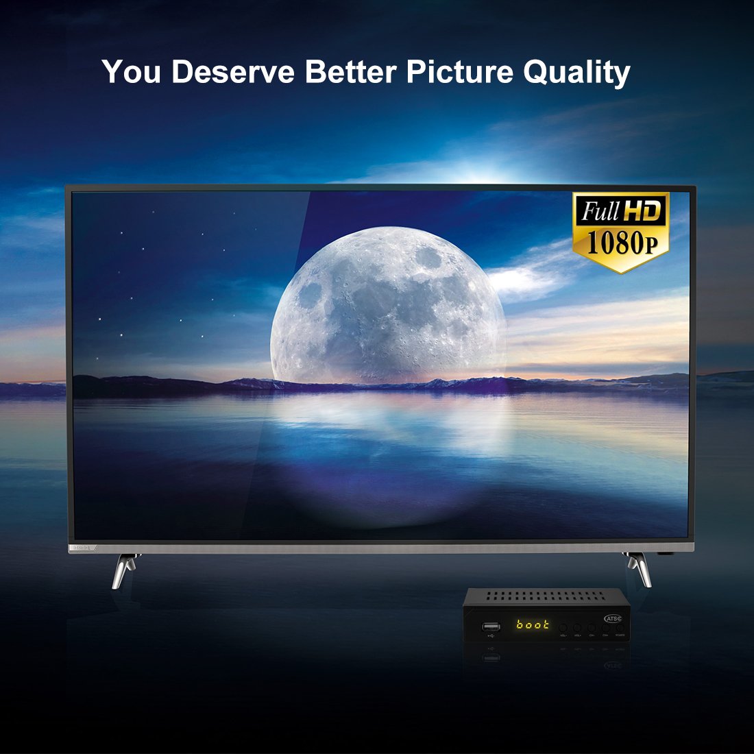 Leelbox Digital Converter Box for Analog TV 1080P ATSC Converters with