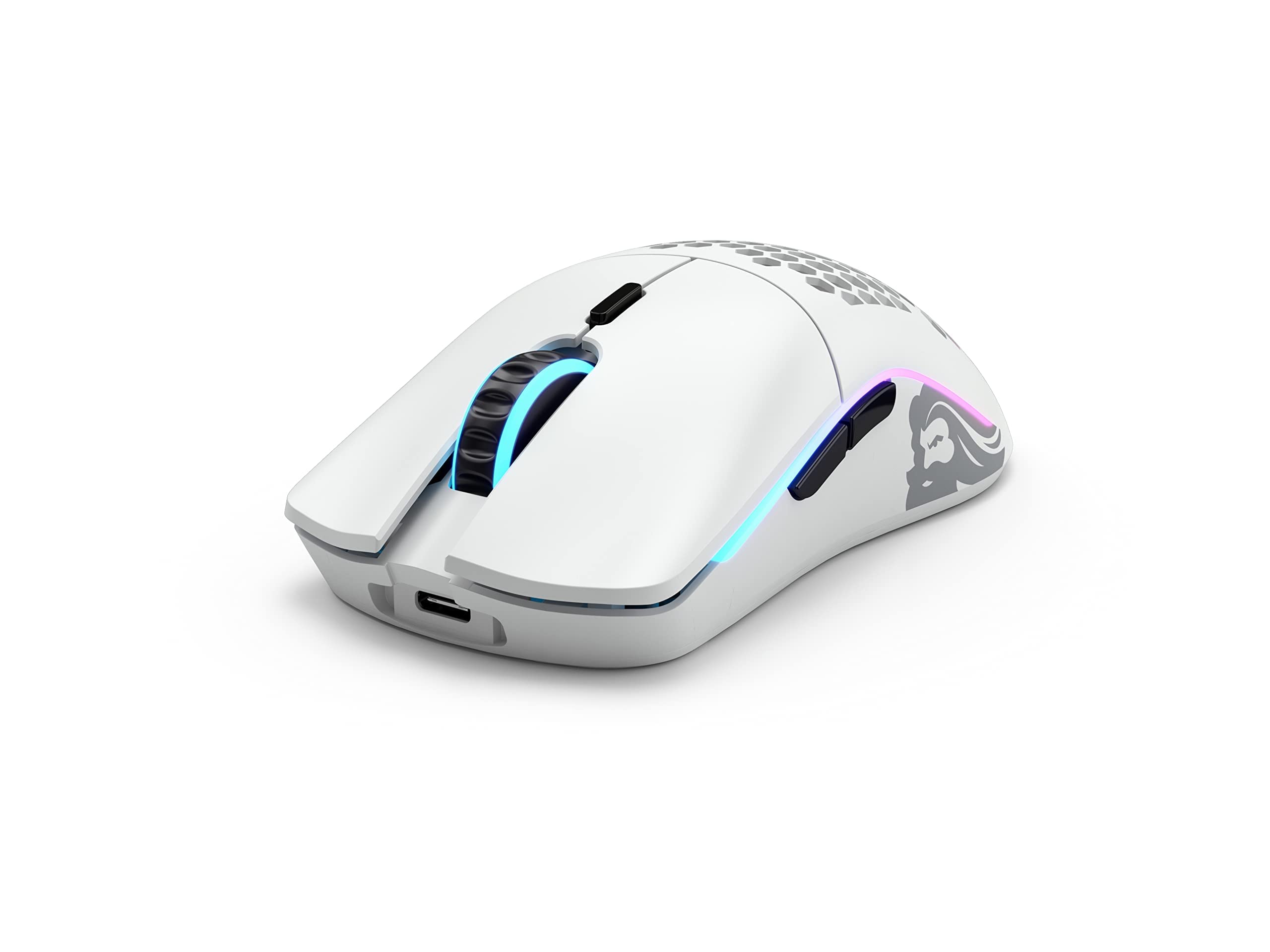 Glorious Gaming Model O- (Minus) Wireless Gaming Mouse - 65g Superlight Honeycomb Design, RGB, Ambidextrous, Lag Free 2.4GHz Wireless, Up to 71 Hours Battery - Matte White (Renewed)