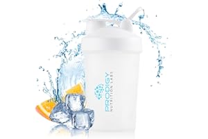 Prodigy Nutrition Labs Premium Shaker Bottle Perfect for Protein Shakes and Pre Workout -14 Ounce (White)