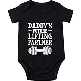 Funny Daddy'S Future Lifting Partner Boy Baby Clothes Boy Dad Newborn Baby Daddy Future Bodysuit