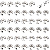 UNICRAFTALE 100pcs Half Round Open Crimp Beads Knot Covers Stainless Steel Crimp Beads Covers Beads End Tip Metal Material 5mm Diameter Crimp Beads for Jewelry DIY Making Stainless Steel Color