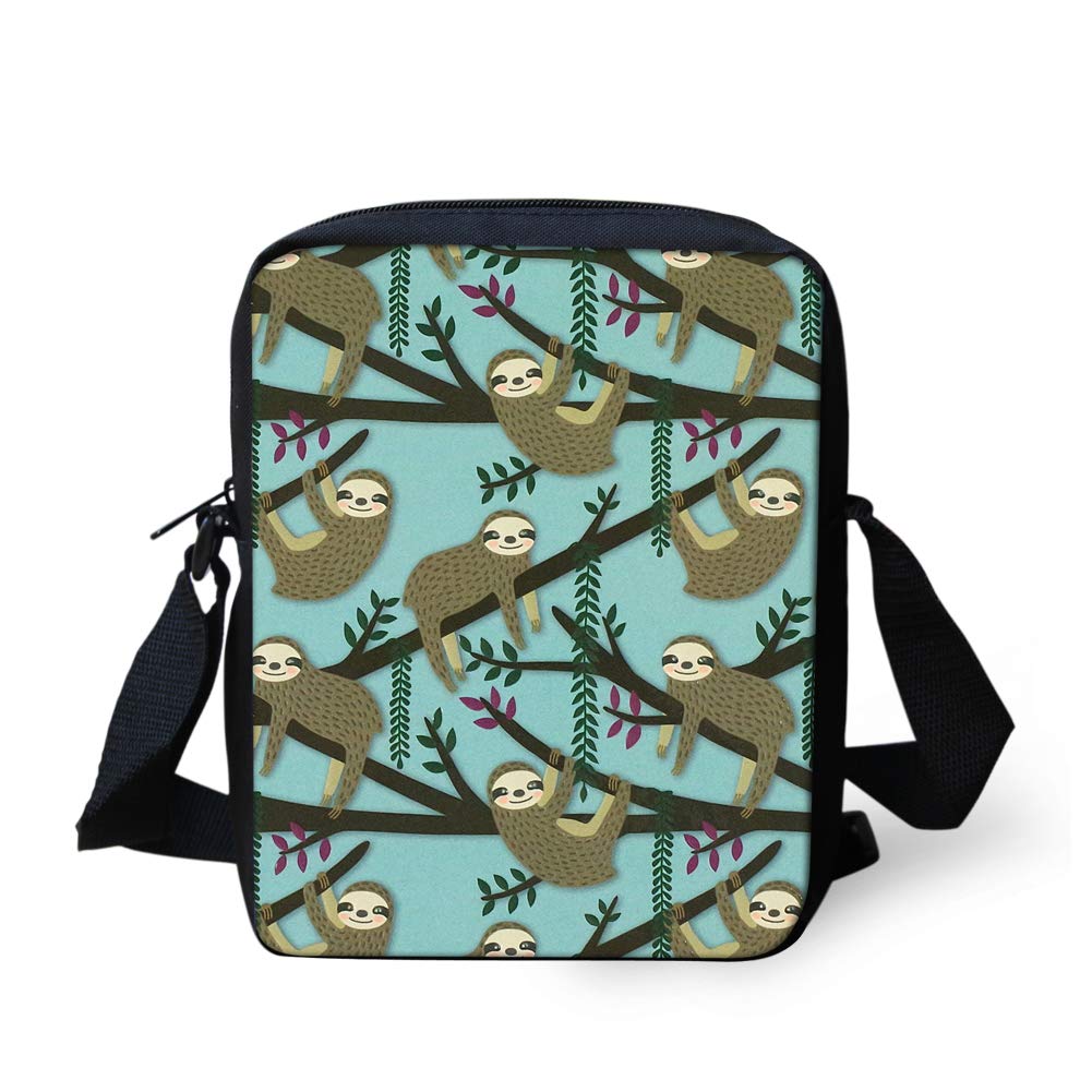 Coloranimal Cute Animal Sloth Printed Children Mini Crossbody Bags Fashion Shoulder Bagpacks Messenger Handbag