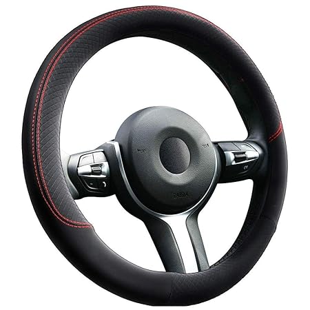 Universal Auto Lenkradhülle Lenkrad Abdeckung Heavy Duty Lenkradbezug aus Microfaser Leder 38CM / 15'' Anti Rutsch Lenkradabd