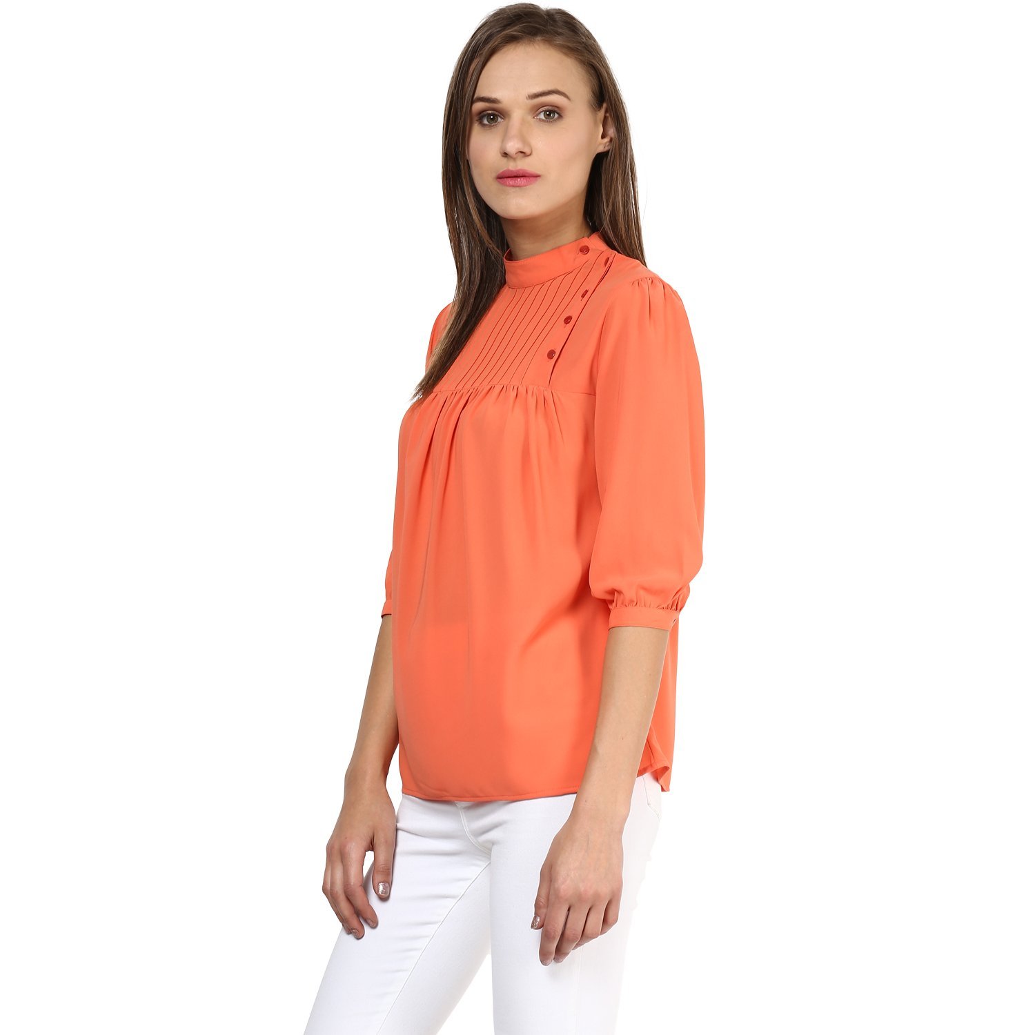 rare women orange georgette top (ep1212)