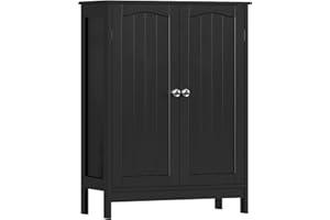 TEENFON Bathroom Cabinet with 2 Doors & Adjustable Shelf, Bathroom Storage Cabinet, 3 Heights Available, for Living Room, Kitchen, Home Office, Black