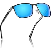 CARFIA Metal Men's Sunglasses Polarized Retro Elites Style, Durable Al-Mg Large Frame, Driving Golf Glasses