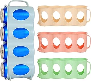 AinHome 4 Pack Refrigerator Soda Can Organizer Portable Beverage Beer Holder for Kitchen Cabinet Fridge Freezer Storage Dispenser Holds up to 16 Cans (4 Colors)