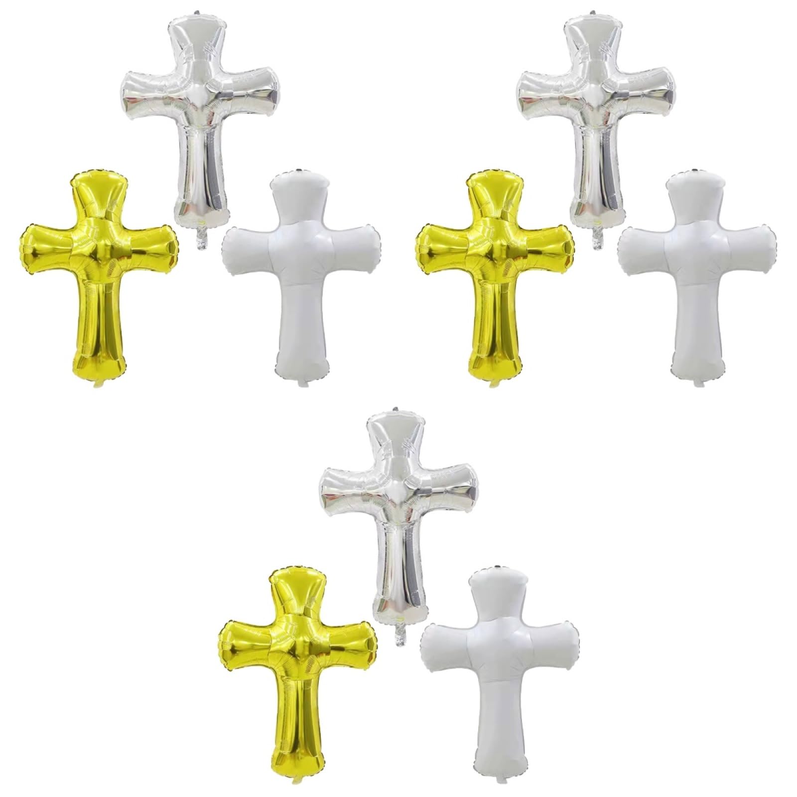 Abaodam Cross Foil Balloon 28 Inch Christening Baptism Party Decoration First Communion Balloon for Baby Shower and Religious Event Photo Prop