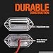TRUE MODS 1pc Trailer LED License Plate Light [DOT FMVSS 108] [SAE L] [Chrome-Finish] [Surface Mount] [Waterproof] [12V DC] Courtesy Step License Plate Tag Lights for UTV ATV Trailer Truck RV Boat