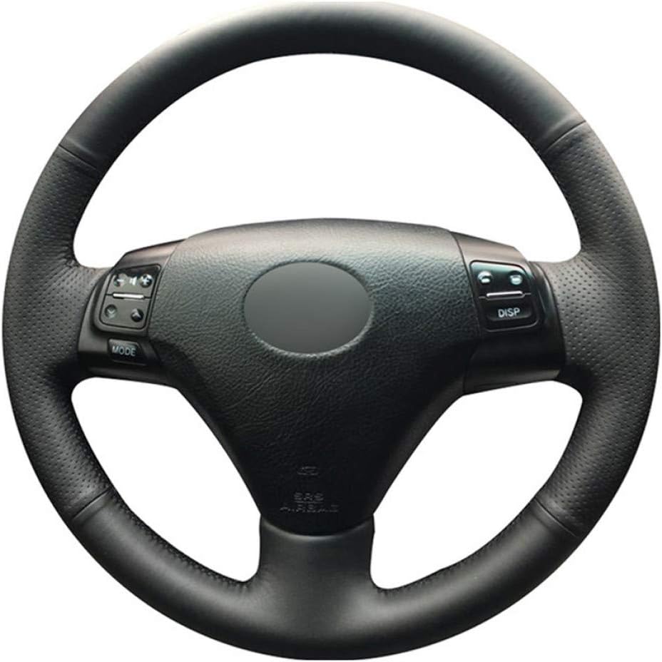 WENIHDJKA Black PU Faux Leather Hand-stitched Car Steering Wheel Cover for Lexus GS300 2004-2007 ES250 2005