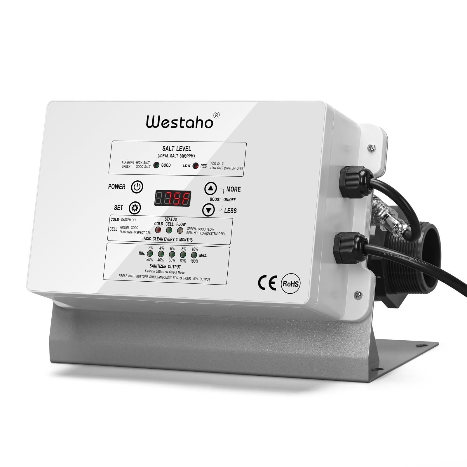 Photo 1 of Saltwater Pool System, Westaho Salt Chlorine Generator with USA Titanium Cell for Above Ground Pools Up to 15,000 Gallons, Compatible with Intex Pool, IP 66 Waterproof