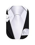 Barry.Wang Fashion Mens Ties White Solid Tie Set