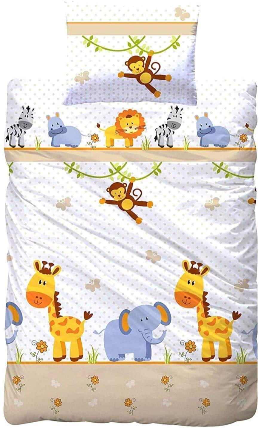 Aminata kids Knight bed linen 135 x 200 cm + 80 x 80 cm made of cotton with zip, our children's bed linen with knight's castle motif is soft and cuddly