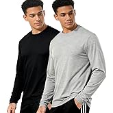 Men’s Bamboo Viscose Long Sleeve Shirts Moisture Wicking Quick Dry Breathable Thermal Lightweight Athletic Workout Gym