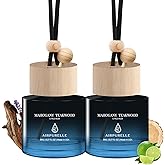Car Air Freshener Hanging 2 Pack Car Air Fresheners Diffuser - Mahogany Teakwood Fragrance Oil Air Diffuser for Car, 45+ days
