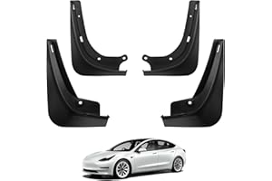 BASENOR Lot de 4 bavettes garde-boue pour Tesla Model 3 2017-2023 sans perçage ni ruban adhésif - Protection contre les intem