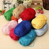 12Color Fingering Knitting Yarn Smooth Woolen Cotton Bamboo Yarn