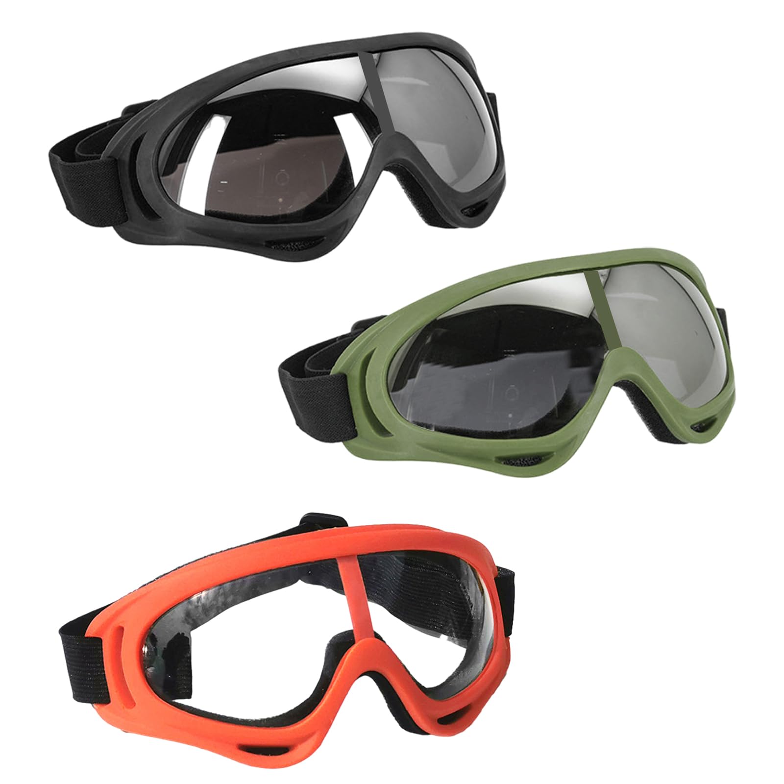 Pizsieat 3pcs Kids Safety Glasses,Goggles for Nerf Gun Game, Adjustable Kids Safety Goggles UV400,Childrens Protective Goggles for Lab Outdoor Sports DIY Eye Protection