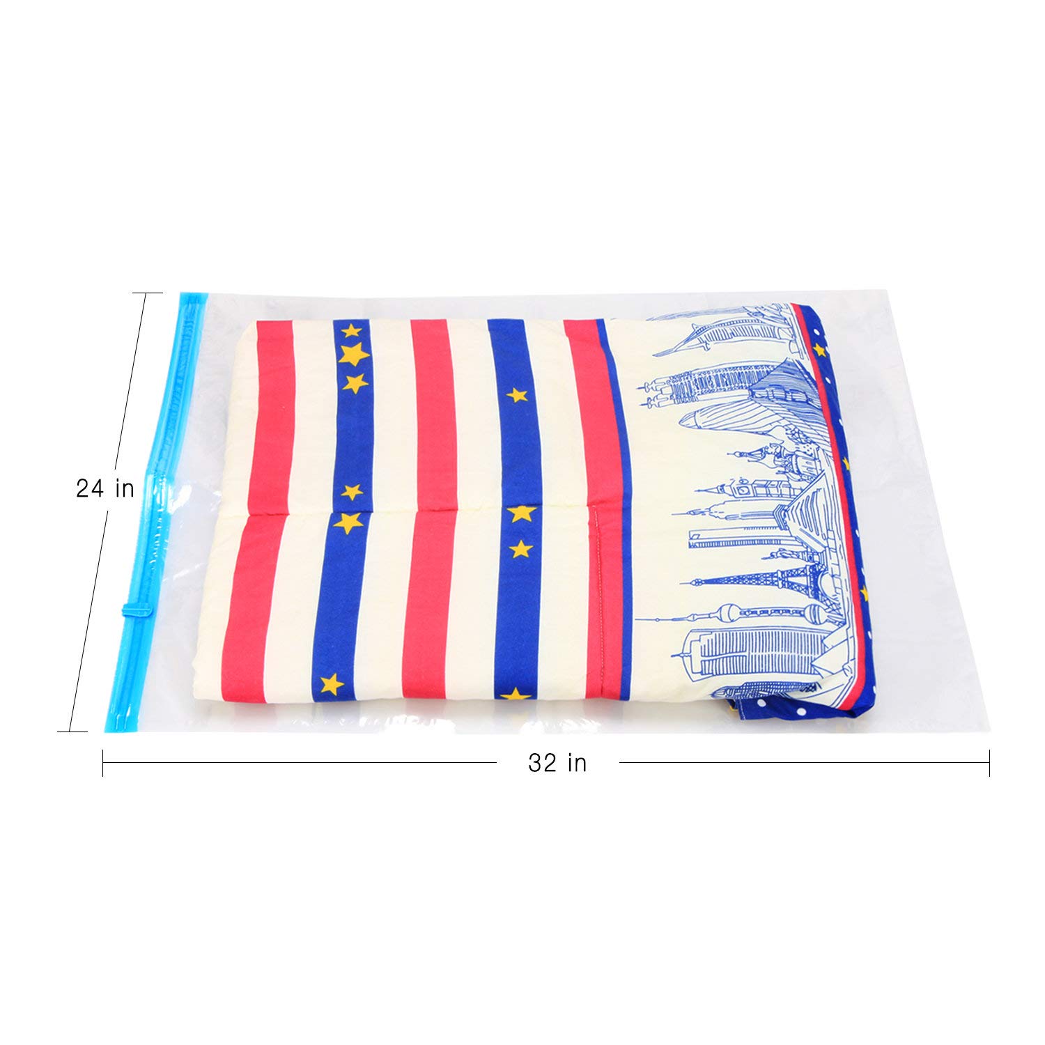 Makife Space Save Bags Vacuum Storage Bags Cloth Towel Pillow Blanket Travel 1 Free Hand Pump Save 80% Space Compression Works with Any Vacuum Cleaner 5 Pack, 32 40 inches