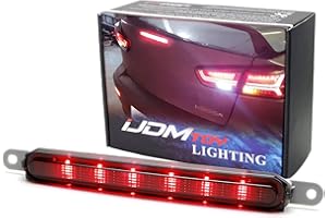 iJDMTOY OEM-Spec Dark Smoked Lens Full LED Trunk Lid Third Brake Light Bar Assembly Compatible With 2008-2016 Mitsubishi Lancer, Evolution X Sedan