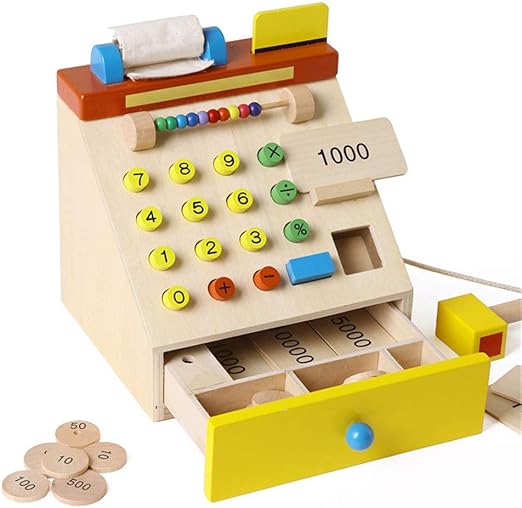 BEESCLOVER - Caja registradora de Madera para niños y niñas: Amazon.es: Jardín