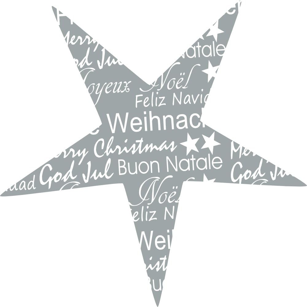 Großer Weihnachtsstern selbstklebend in Silber "Frohe Weihnachten