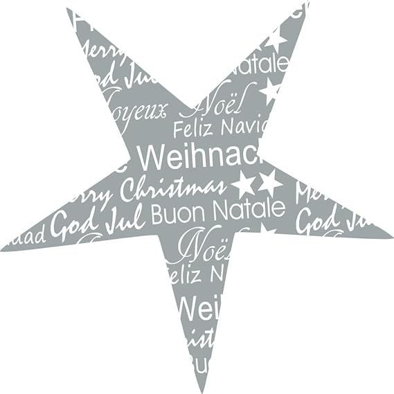 Großer Weihnachtsstern selbstklebend in Silber "Frohe Weihnachten