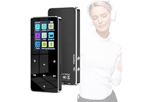 PEOGOHS 144Gb MP3 Player : Rechargeable Portable Multi-Function Music Player for HD Earphones,Speaker,FM Radio, Voice Recorder, Slim Design Battery Power (XL)