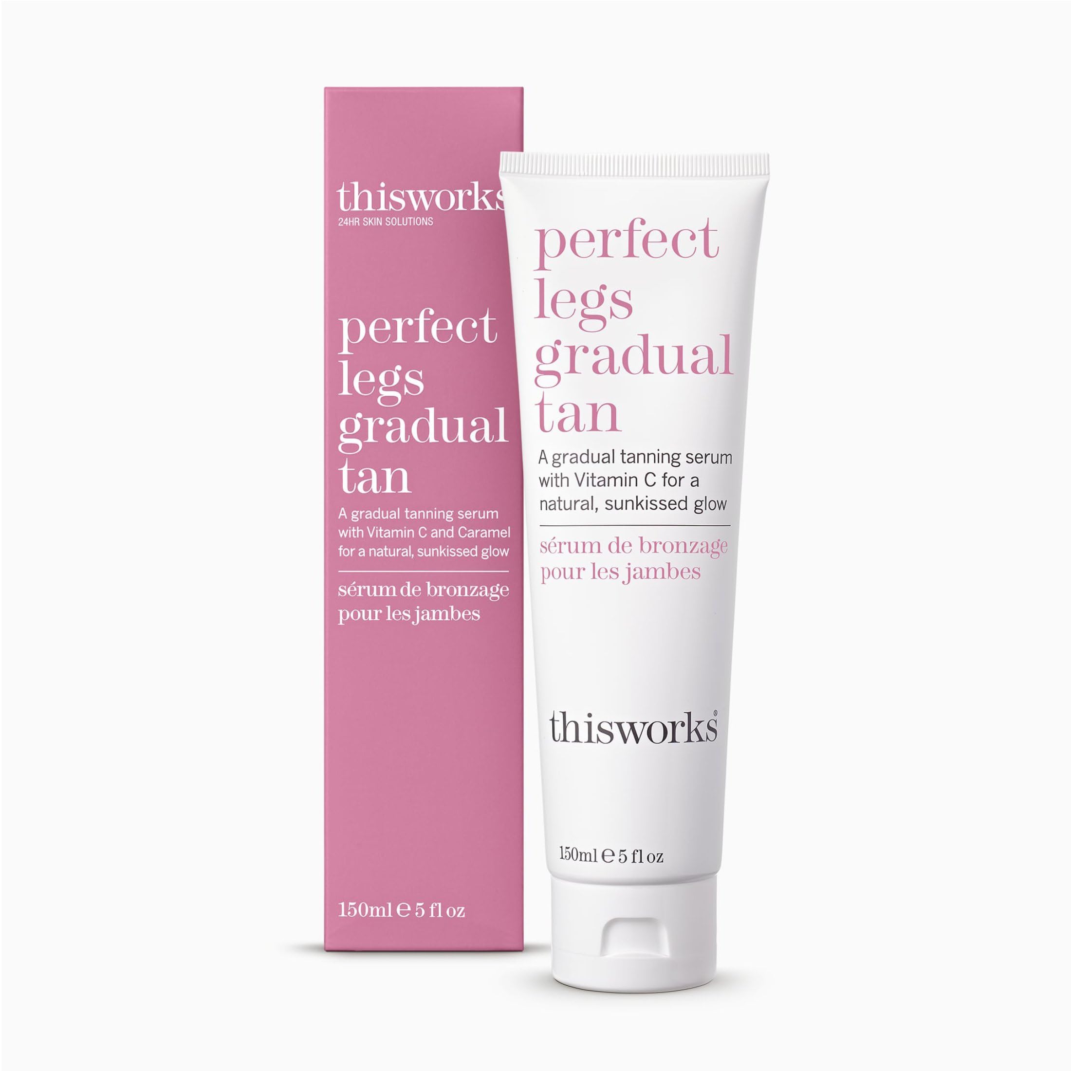 This Works Perfect Legs Gradual Tan, 150 ml - Streak-Free Self-Tanning Serum Infused with Vitamin E, Shea Butter and Essential Oils - Hydrating Gradual Tan Moisturiser for a Natural Summer Glow