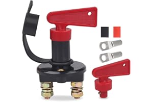 WATERWICH DC 12-48V Battery Disconnect Switch Marine Battery Cut/Shut Off Switch 200 Amp for Ship Boat Small Yacht RV Camper 