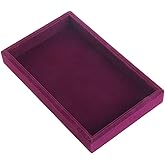 Youngy Velvet Jewelry Tray, Stackable Showcase Display Organizer for Ring Earring Necklace Pendants Bracelet Purple