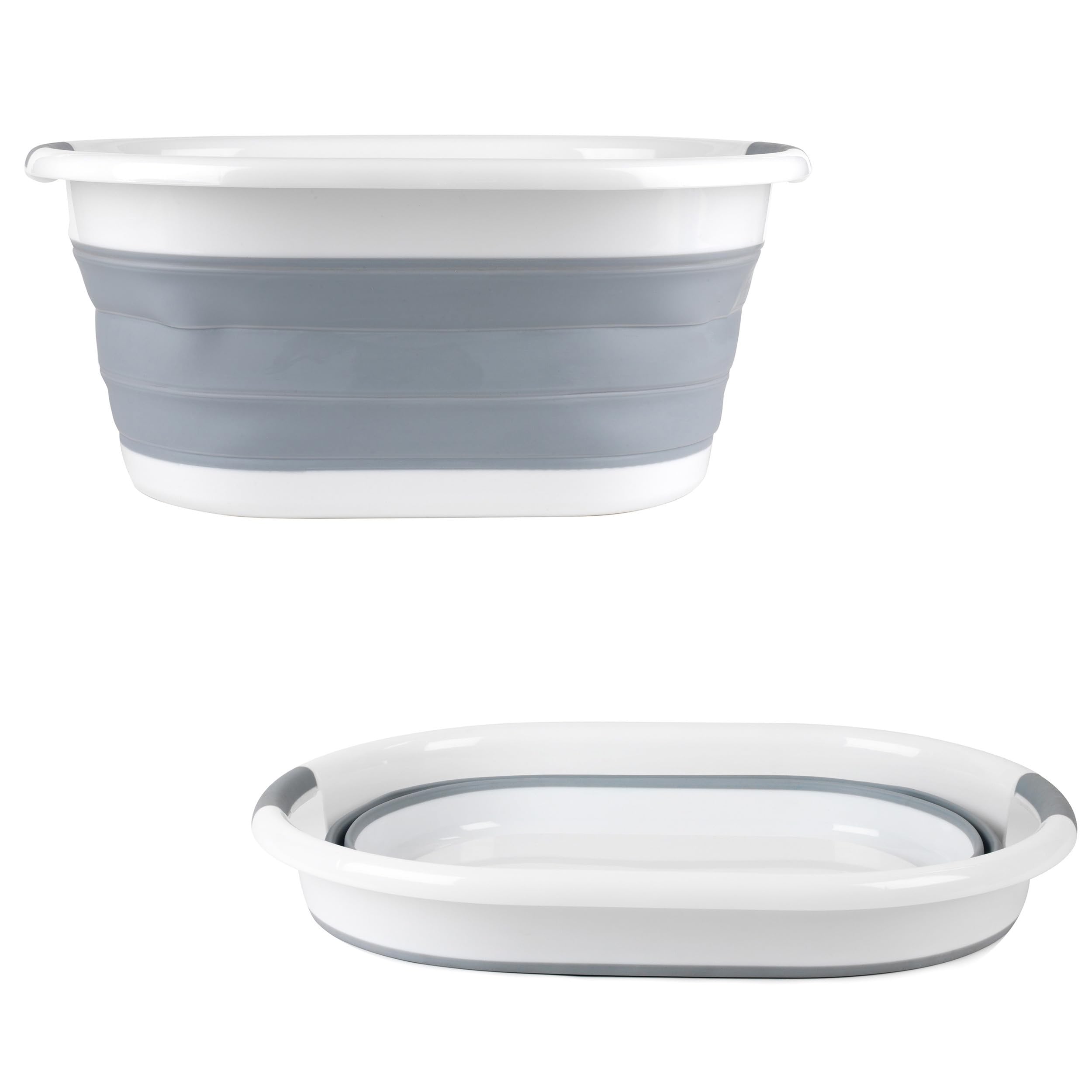 Beldray LA034816 Collapsible Laundry Basket - 37L Clothes Basket, Folds Flat For Compact Storage, Carry Handles, Plastic Laundry Hamper, Storage & Tidy Organiser, Ideal for Washing and Drying, Grey