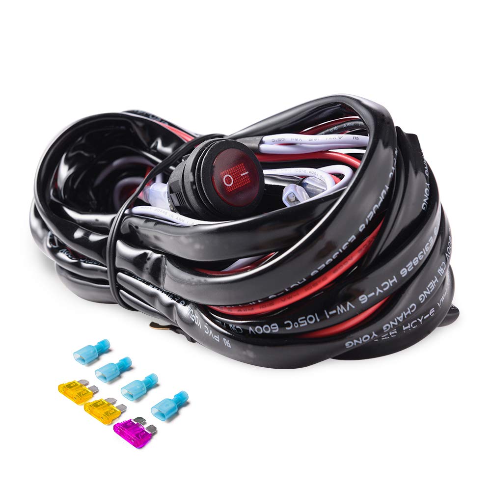 MICTUNING MICB1002 LED Light Bar Wiring Harness, Fuse 40A Relay Onoff Waterproof Switch Buy