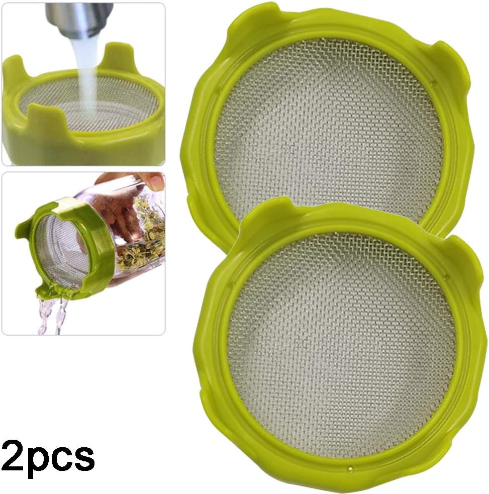 Apofly 2pcs Sprouting Lids Sprouting Jar Lid Sprouting Net Cover Garden Tools Lid Beans Sprouts Filter for Cultivated Bean Sprouts Broccoli Lentils