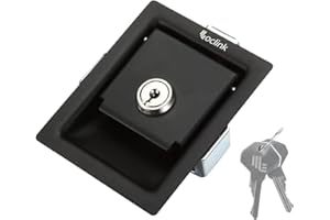 Loclink Black Truck Tool Box Latch Replacement, Flush Mount Paddle Lock Samll Size, Pull Handle Lock for Outdoor Trailer Pick