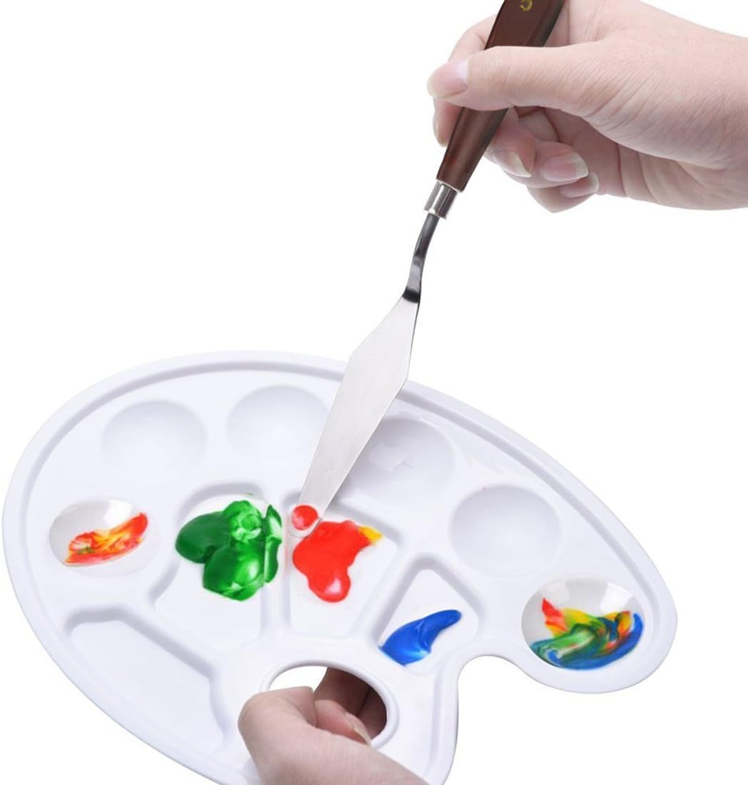 StarVast Painting Knife, 5 PCS Palette Knives Set Paint Scraper for Watercolor Oil Acrylic / Crafts / Rock & Face Painting, Basic Painting Tools Kit with Stainless Steel Blade and Wooden Handles