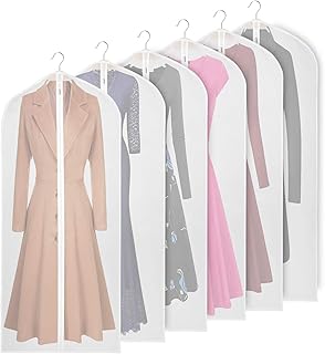 KEEGH 6 x Kleidersack Abdeckungen für Lagerung,152cm Kleiderhülle Hält EIN Leben Lang, BIS ZU 50% Dickeres Material Anti-Motten-Schutz, Atmungsaktiv & Wasserdicht (152cm)