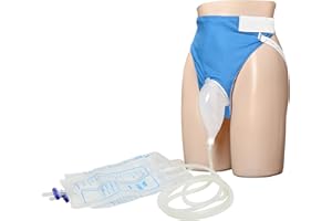 COL-PARY Urine Collection Bag Condom Catheters for Men Reusable Portable Wearable Urinary Drainage with 2 Urine Catheter Bag System (Blue-Men)