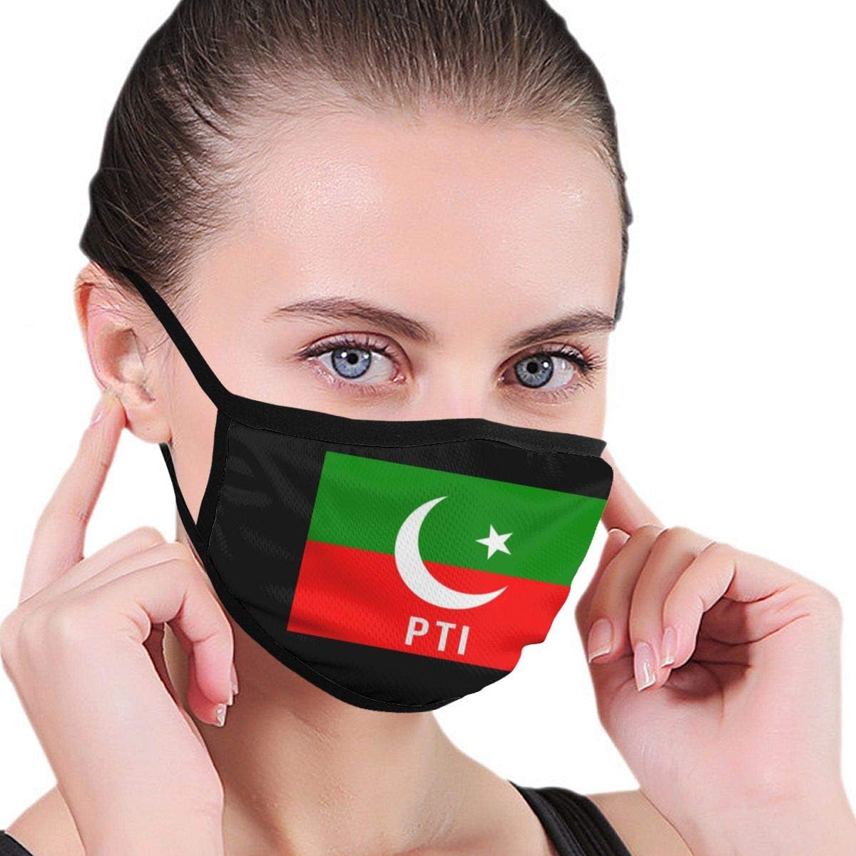 Face Mask Reusable & Washable Pakistan PTI Party Flag Unisex Adult Dust