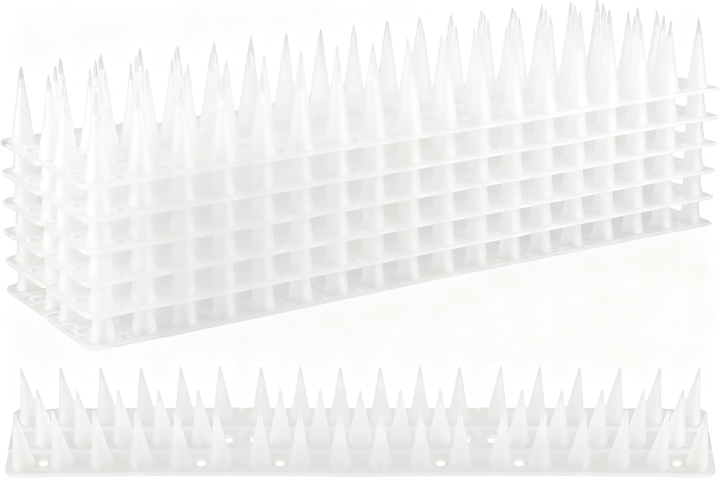 SINJEUN 12 PCS Clear Plastic Bird Spikes, Bird Deterrent Products Pigeon Spikes for Pigeon Deterrent, Fence Spikes of Bird Deterrent Covers for Indoor Outdoors Keep Birds Away