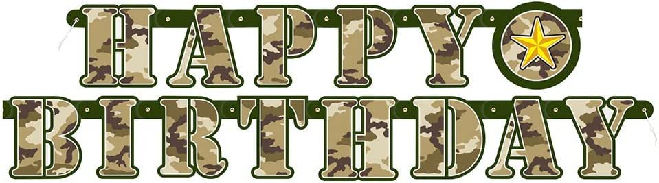 5ft Military Camo Happy Birthday Banner: Amazon.ca: Home &amp; Kitchen