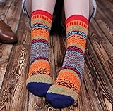 Women's 3 Pairs Vintage Thick Cotton Crew Socks Colorful Warm Casual Winter Mid-calf Sock
