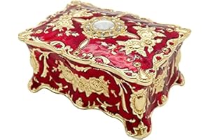 Retro Jewelry Box Decorative Jewelry Organizer Box Travel Portable for Women Girls Kids Small Vintage Jewelry Storage Organiz