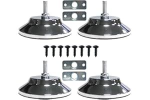 4-Pack Billiard Pool Table Leg Levelers, Adjustable Metal & Resin Furniture Leveling Feet for Game Tables, Black