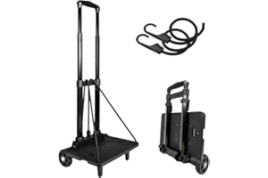 HAPBOBY Backpack Cart with Elastic Ropes, Aluminium Alloy Folding Trolley for Luggage, Laptops, Camping Gear, Grocery Bags & More-Lightweight & Portable Hand Truck