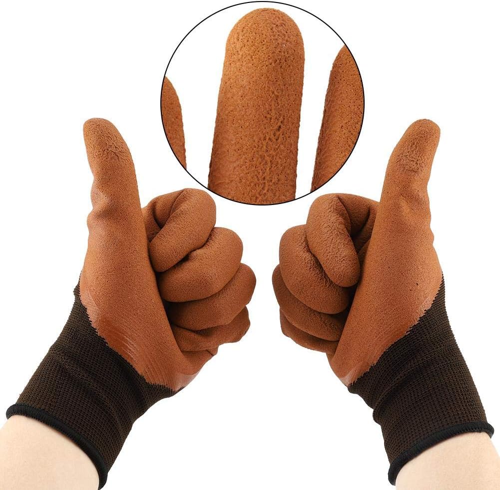 Guantes De Trabajo Poliuretano Rojos Sin Costuras 12 Pares
